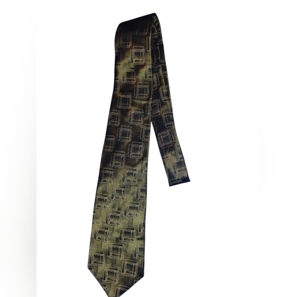 Mens Essante Elegant Black and Gold Men's Tie